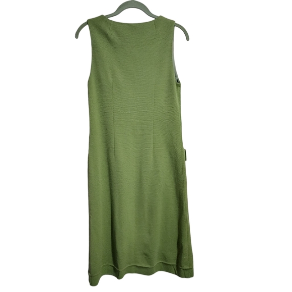 VINTAGE 60s mod brat green button front mini dress - Picture 3 of 13
